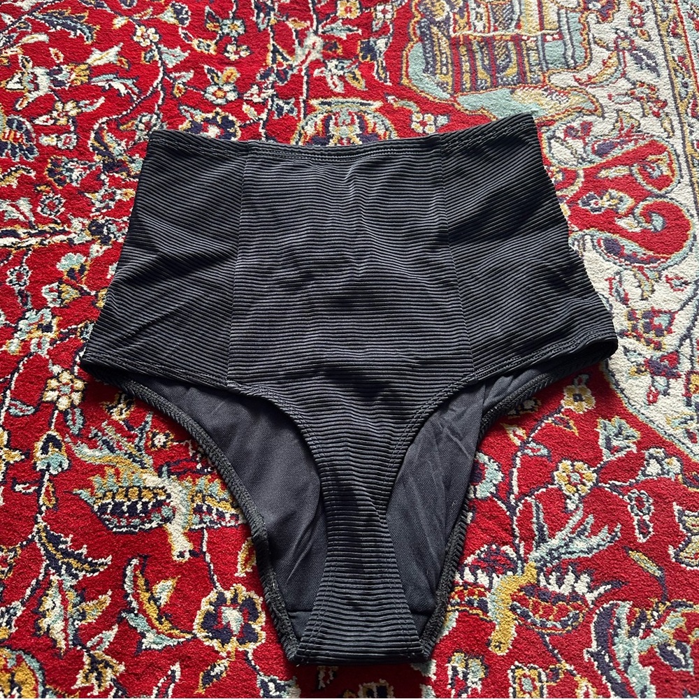 American Apparel Black High-Waisted American Apparel Swim Bottoms